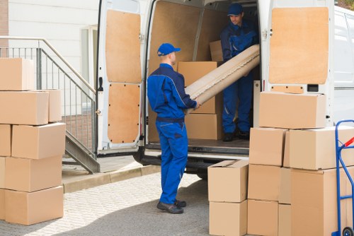 Packing boxes prepared for a home move in Dartford