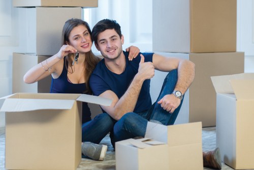 Packing boxes and household items during a home move in Dartford