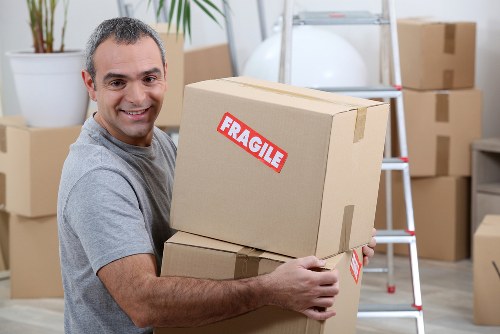 Boxes and household items prepared for a Dartford house move