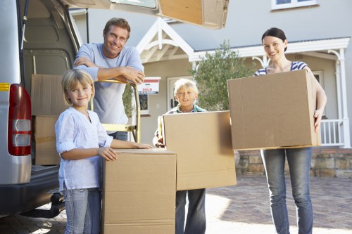 Boxes and household items prepared for removals in Dartford